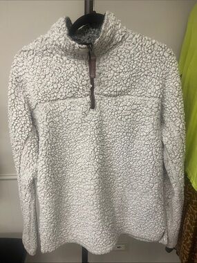 True Grit Sherpa Ivory Sherpa Quarter-Zip Pullover